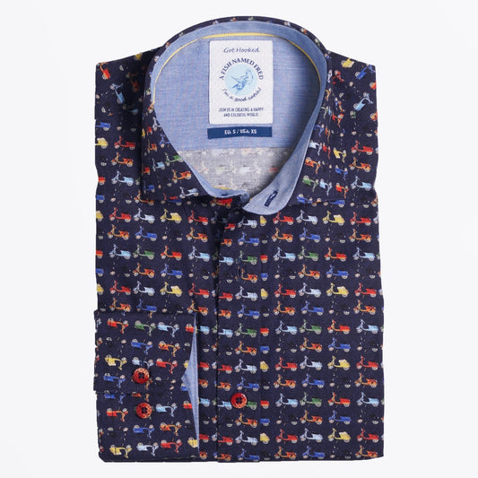 - Scooters Shirt - Navy/Multicolours