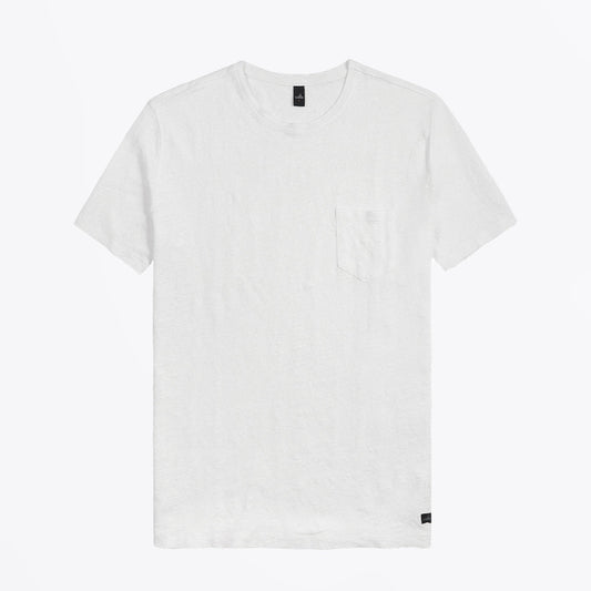- Reese - Linen Pocket T-Shirt - Pure White