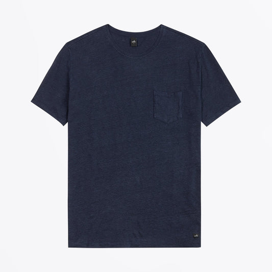 - Reese - Linen Pocket T-Shirt - Navy