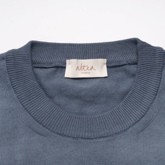 - Tie-Dyed Knitted Crew Neck Sweater - Dark Grey