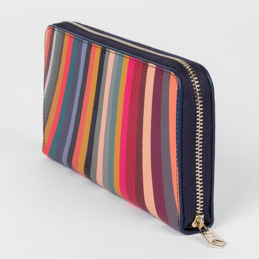 Large Swirl Zip Round Leather Purse - Swirl
