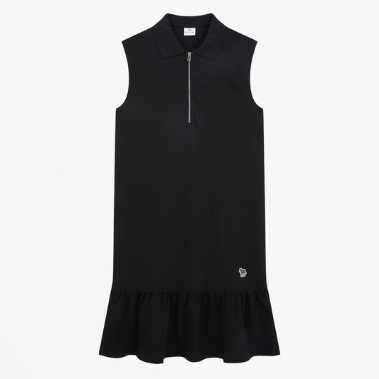 - Zebra Polo Dress - Black