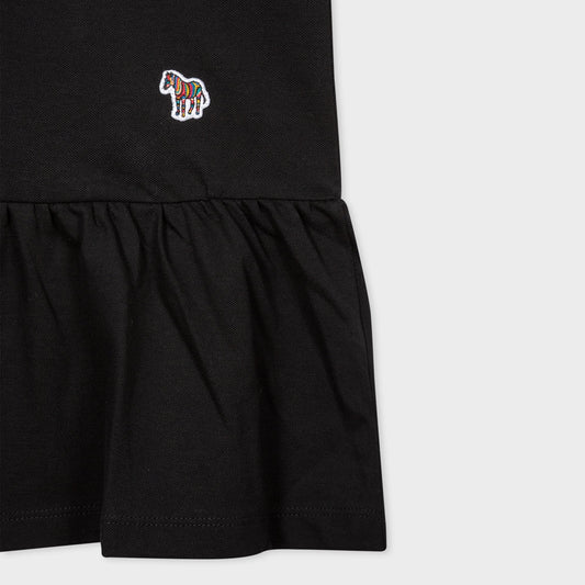 - Zebra Polo Dress - Black