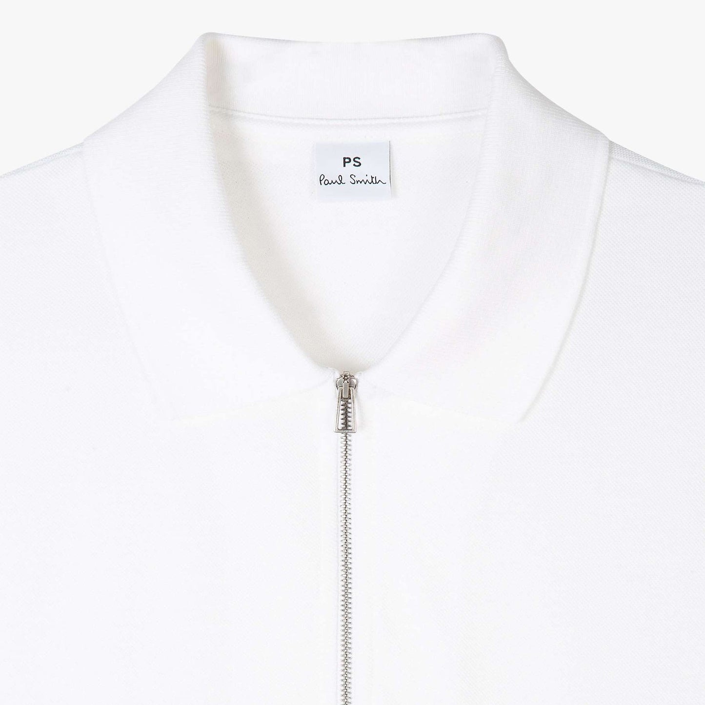 - Cotton Zebra Sleeveless Polo Dress - White