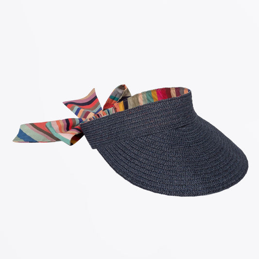 - Swirl Woven Visor - Navy