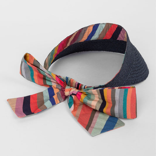 - Swirl Woven Visor - Navy