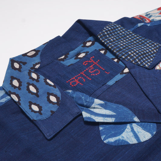 - Ronen Lake Patchwork Khaki Shirt - Indigo