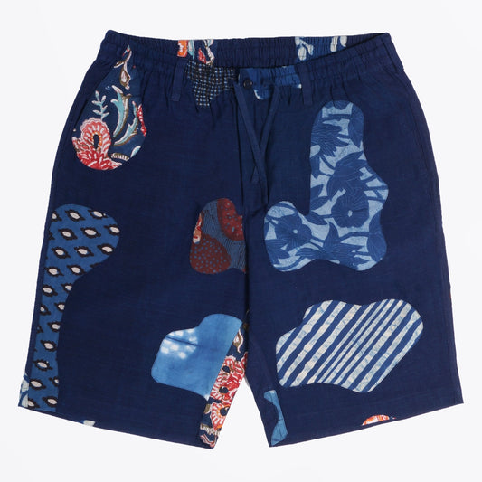 - Sid Ronen Lake Patchwork Khaki Shorts - Indigo