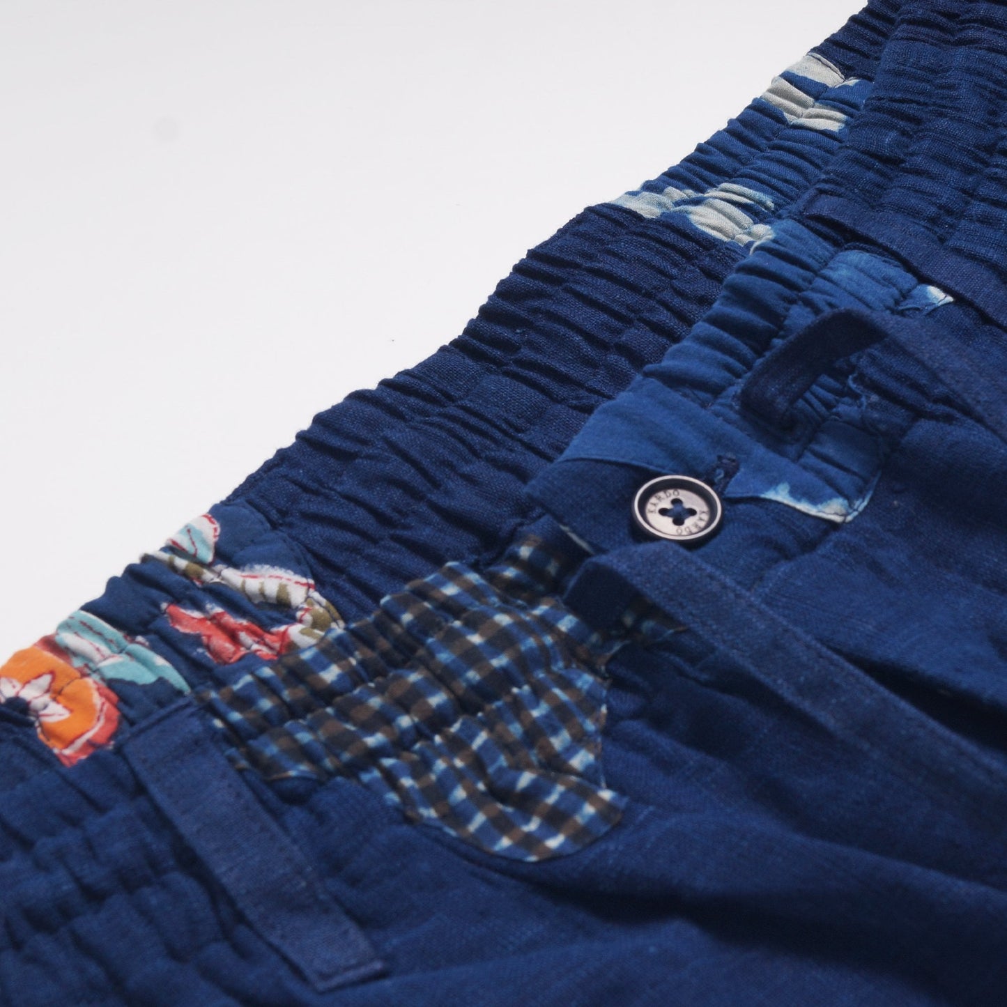 - Sid Ronen Lake Patchwork Khaki Shorts - Indigo