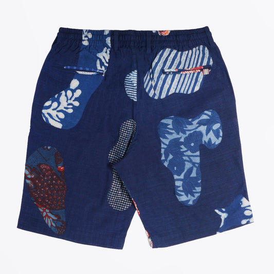- Sid Ronen Lake Patchwork Khaki Shorts - Indigo