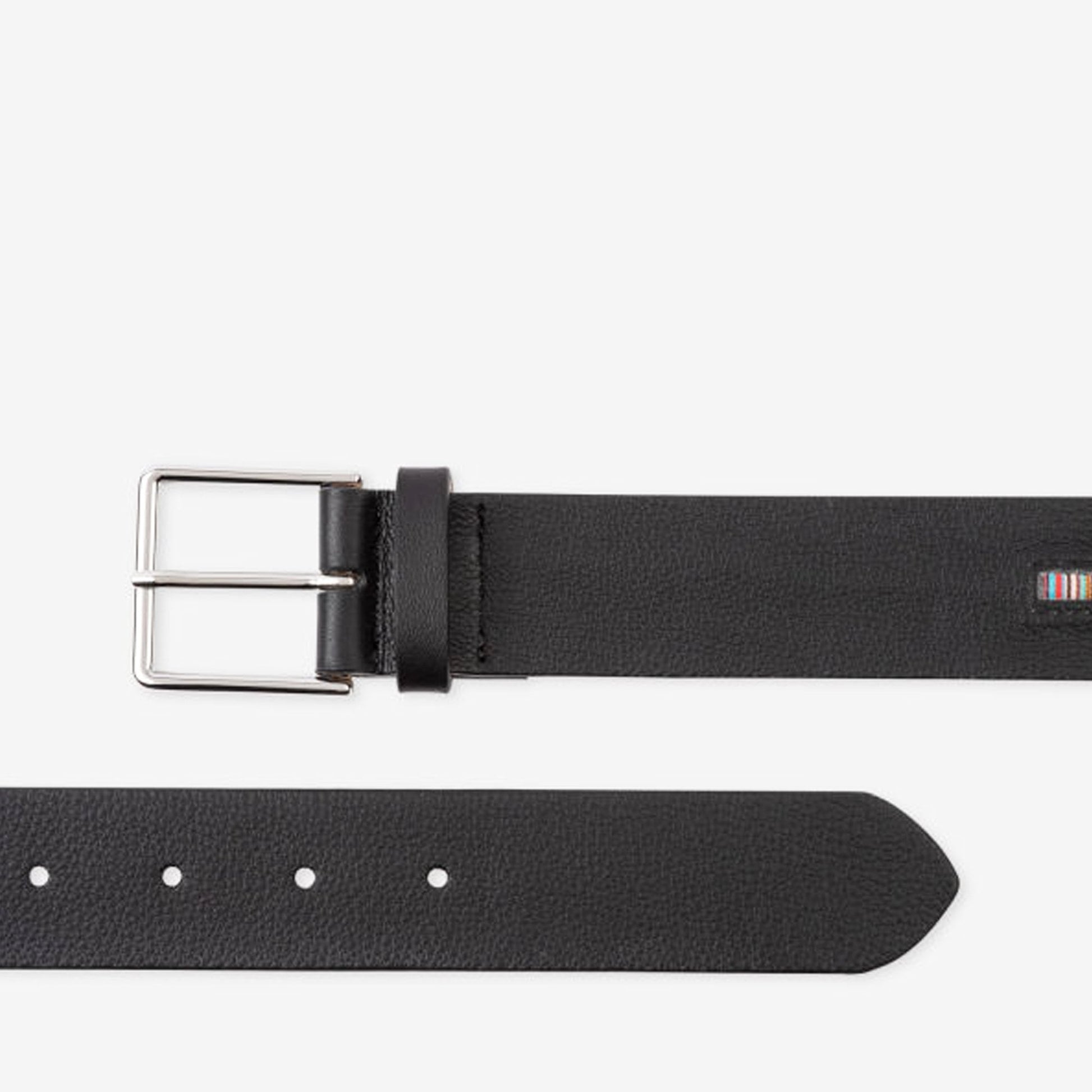 Paul Leather 'Signature Stripe' Belt - Black
