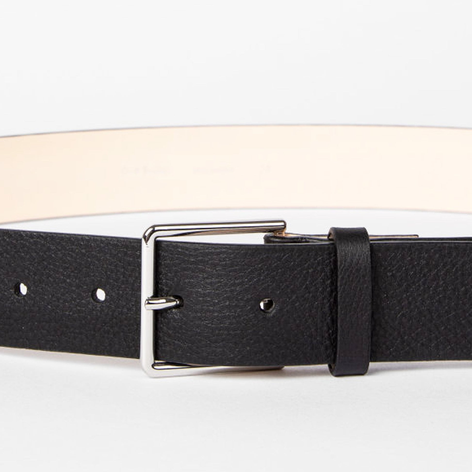 Paul Leather 'Signature Stripe' Belt - Black