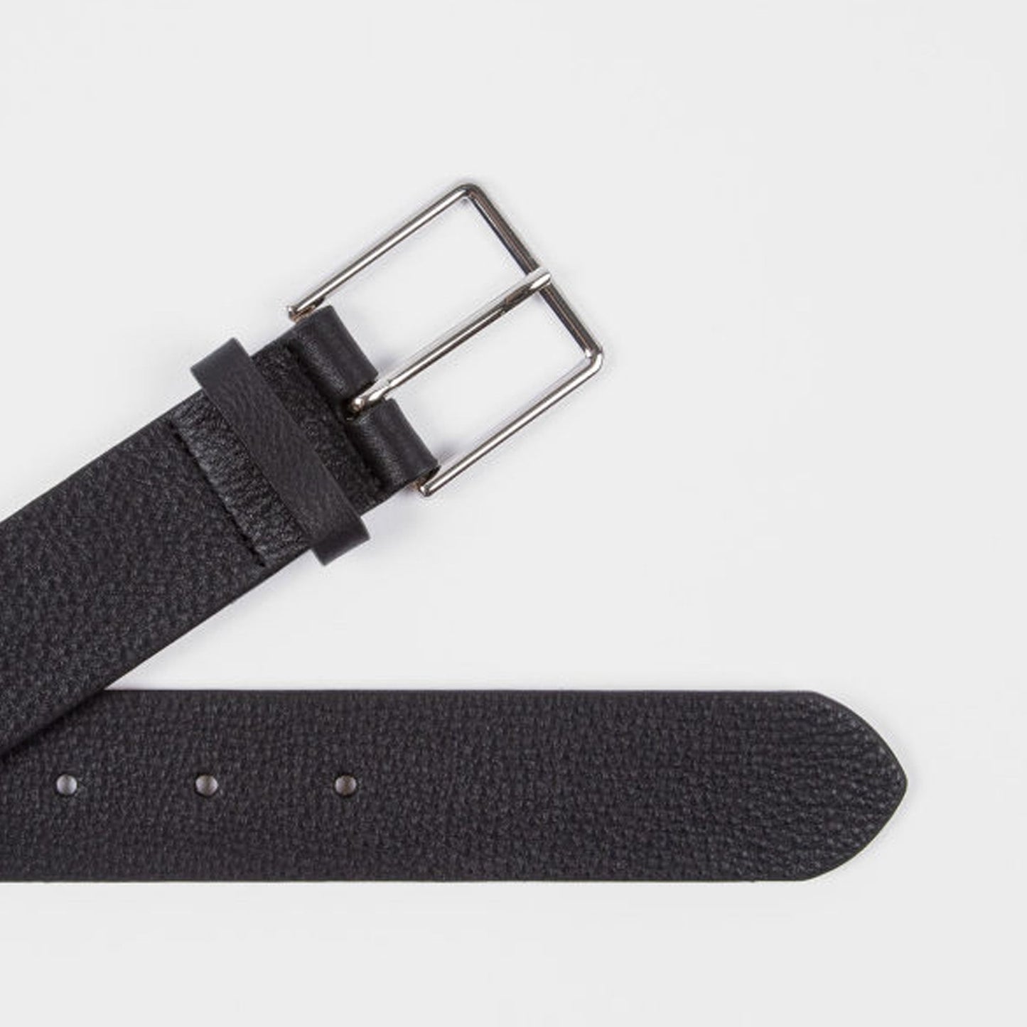 Leather 'Signature Stripe' Belt - Black