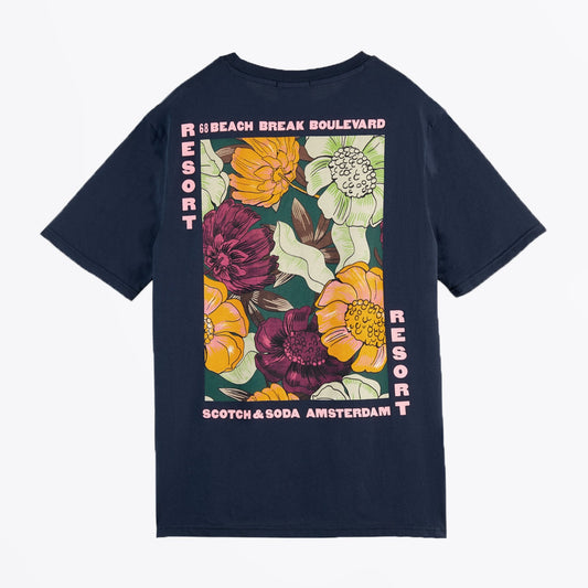 Graphic Crew Neck T-Shirt - Navy