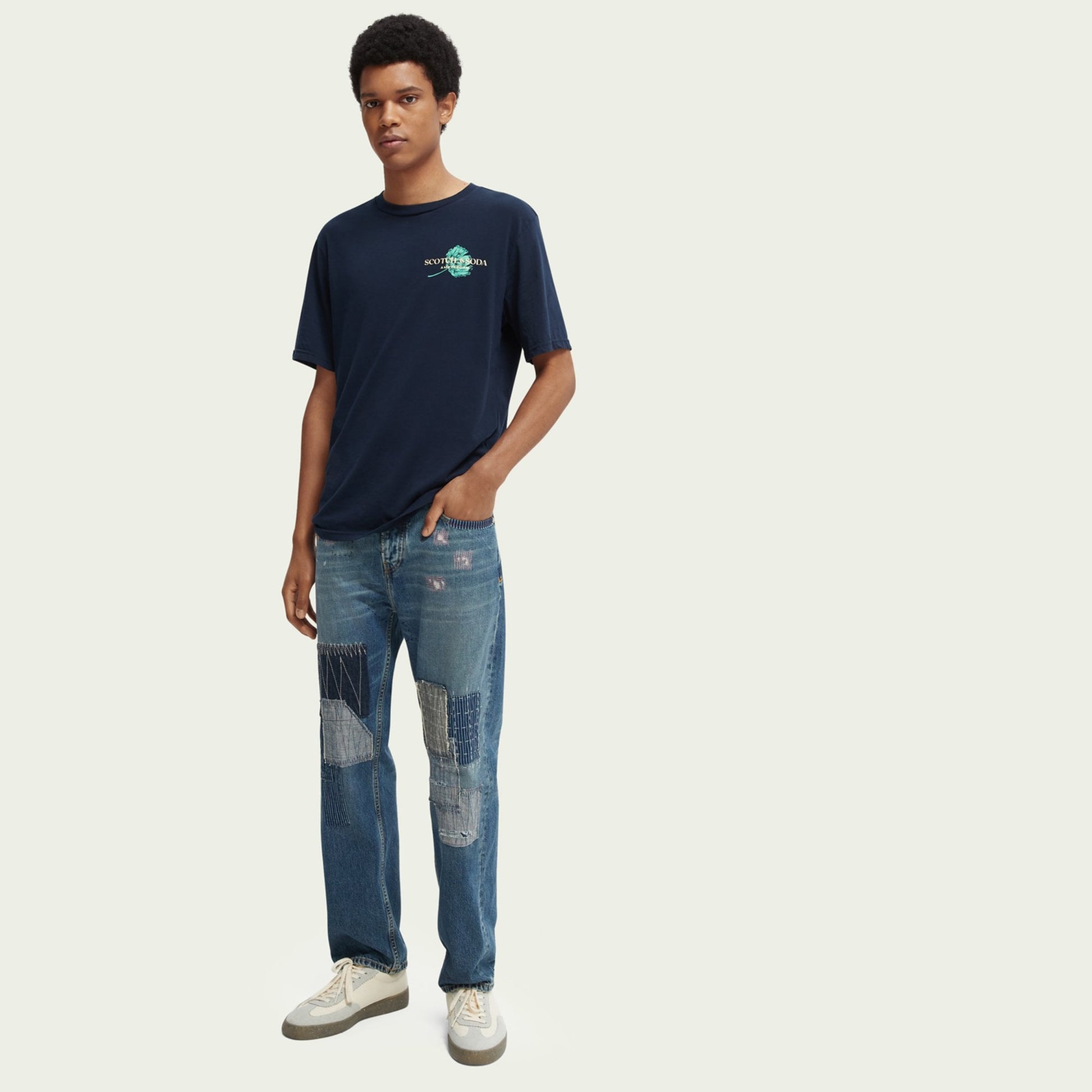 Scotch Graphic Crew Neck T-Shirt - Navy