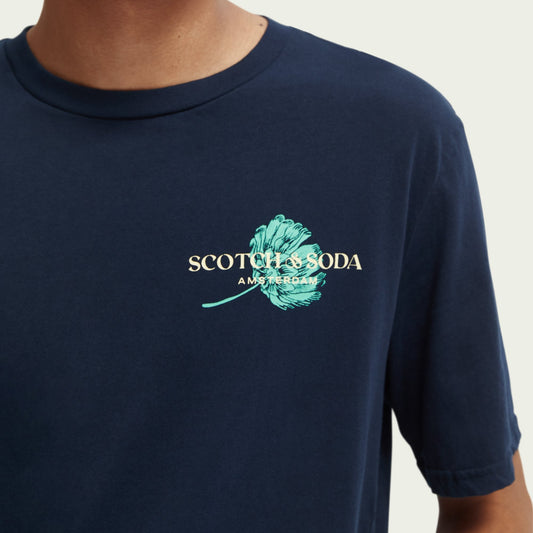 Graphic Crew Neck T-Shirt - Navy