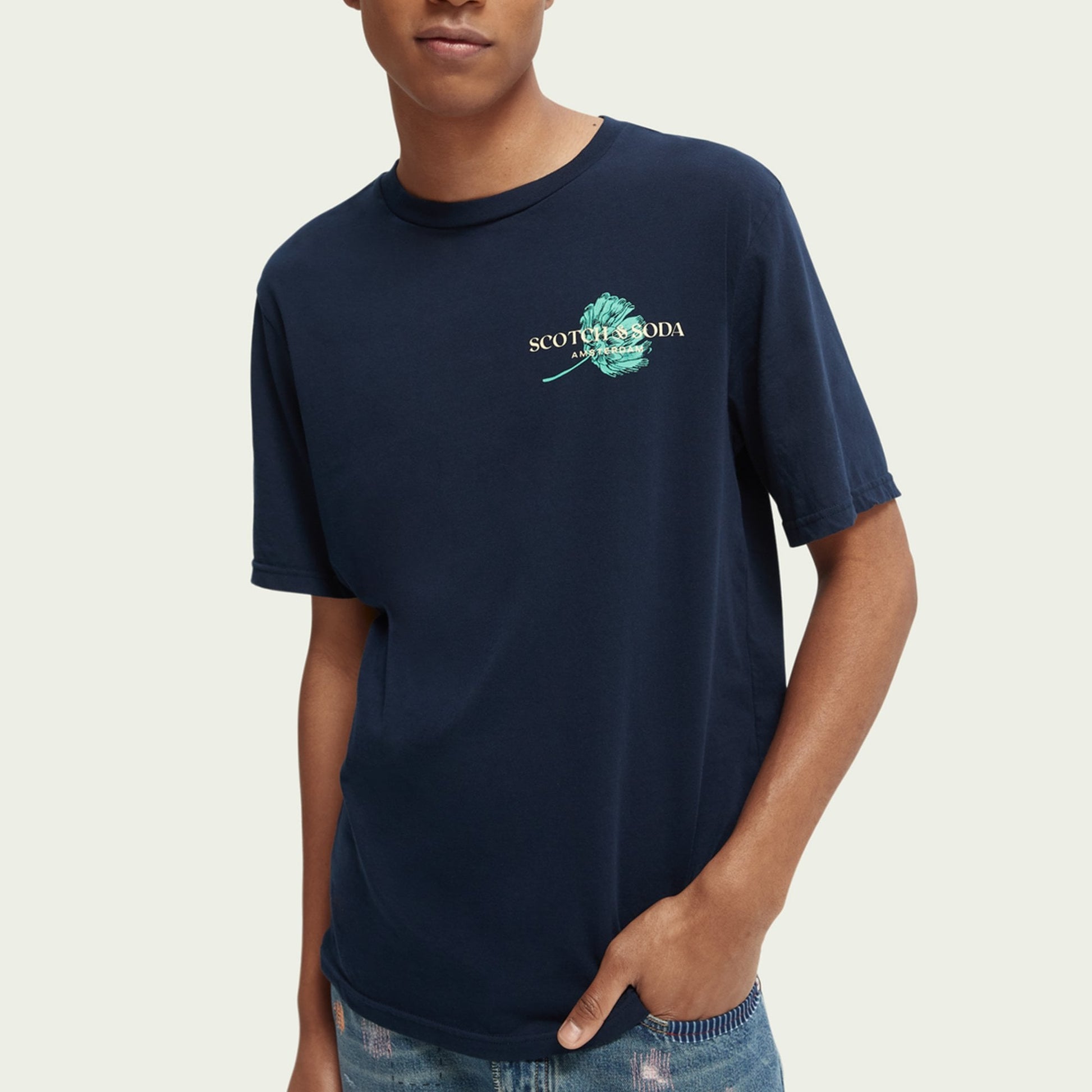 Scotch Graphic Crew Neck T-Shirt - Navy