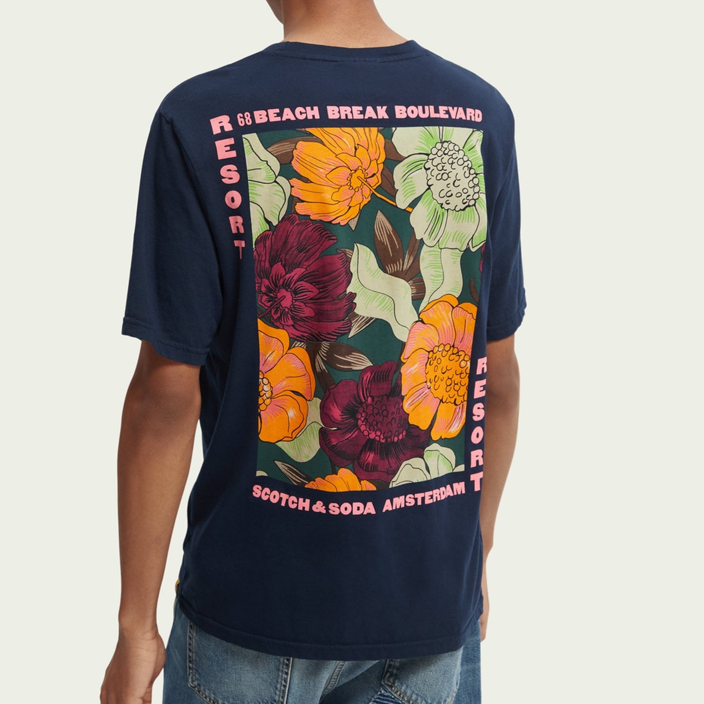 Graphic Crew Neck T-Shirt - Navy