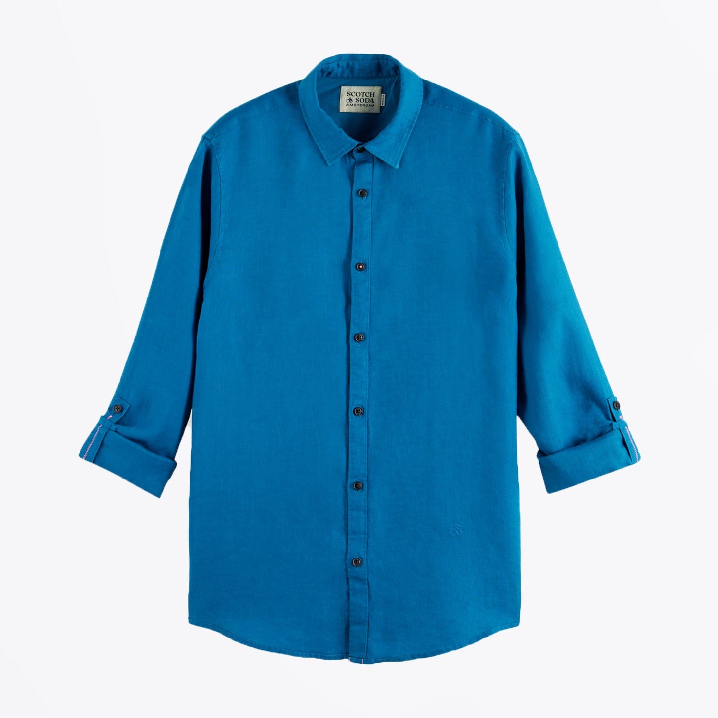 - Regular Fit Linen Shirt - Blue