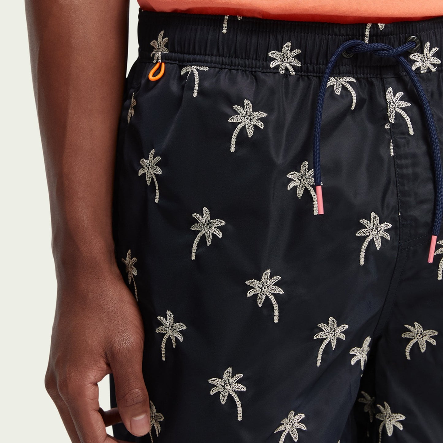 - Palms Embroidered Swim Shorts - Navy