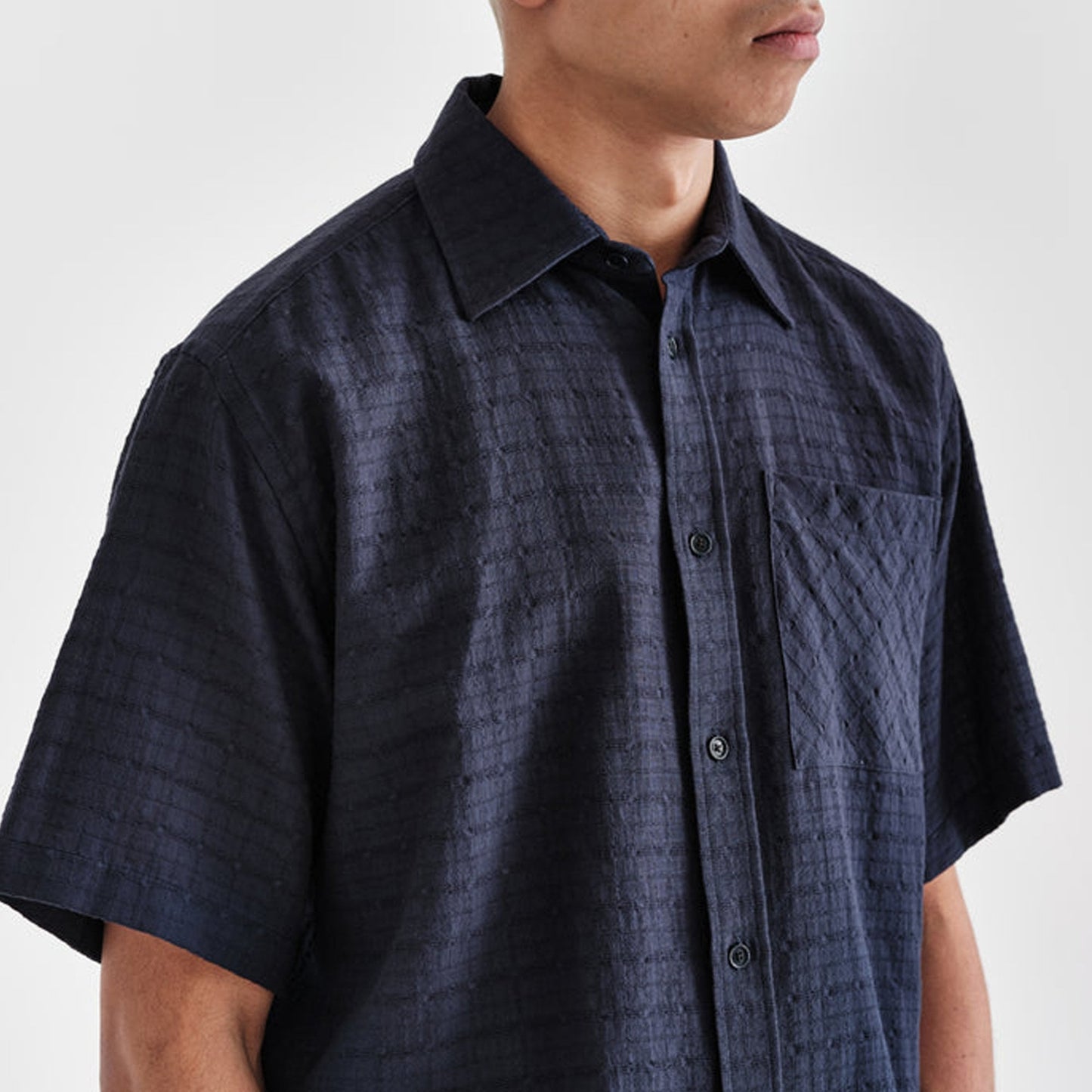 - Drum Window Check Shirt - Navy