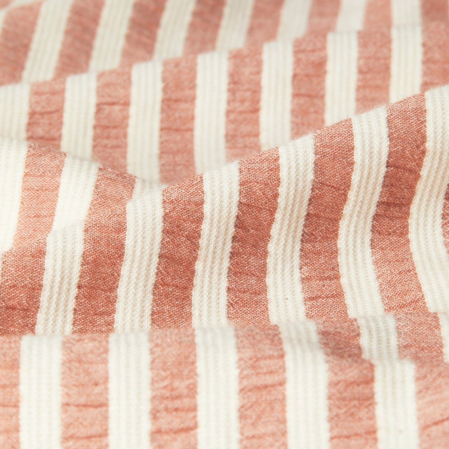 - Didcot Thick Stretch Stripe Shirt - Rust/Ecru