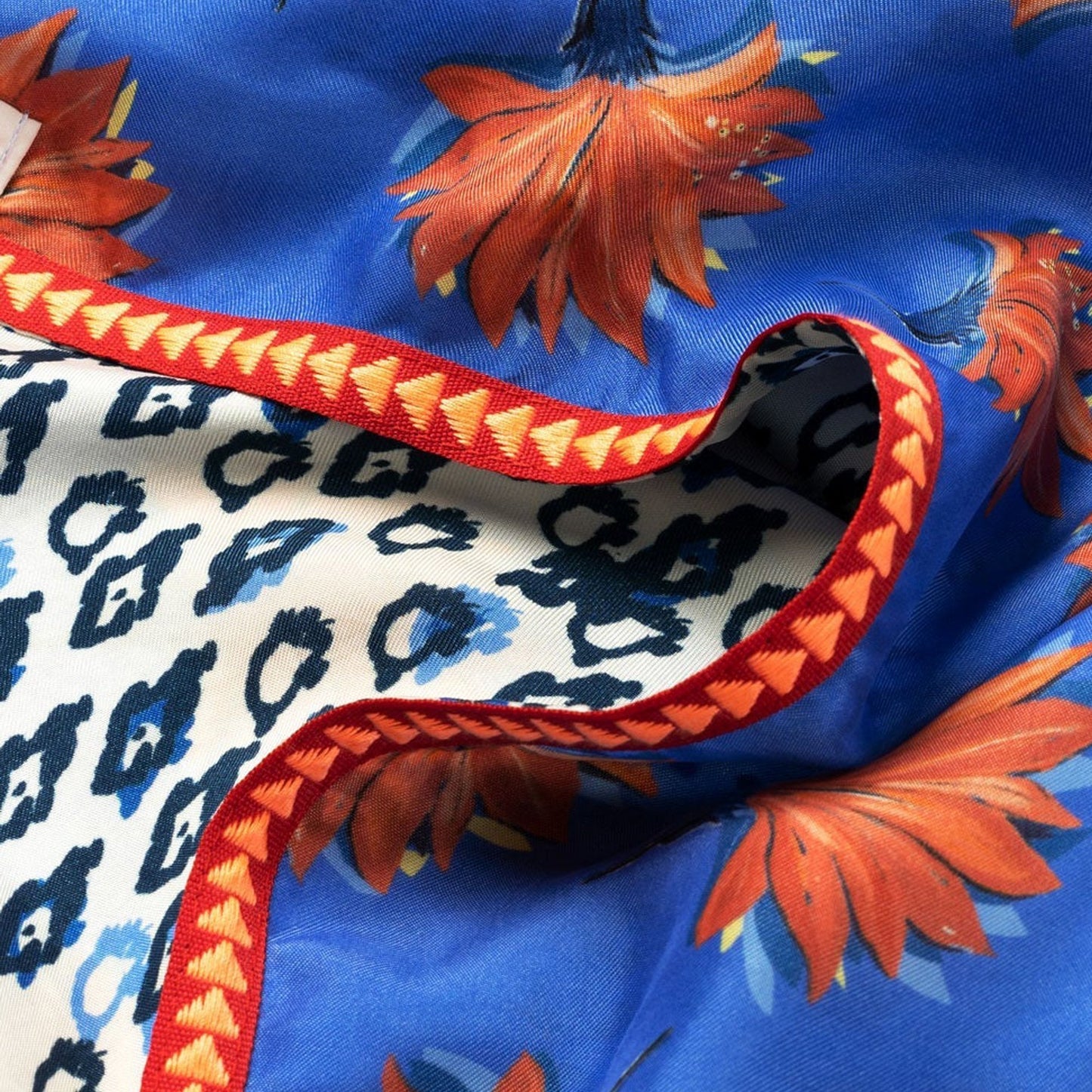 - Double Flowers Shawl - Marina Blue