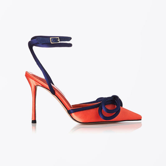 - Bowie High Heel Shoes - Satin Orange