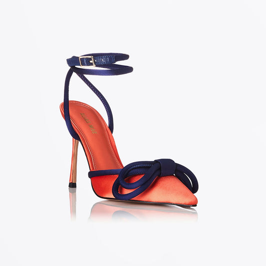 - Bowie High Heel Shoes - Satin Orange