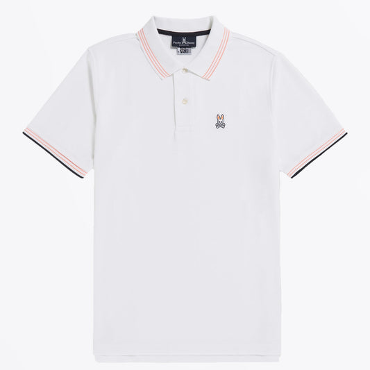 - Anthony - Neon Tipped Polo - White