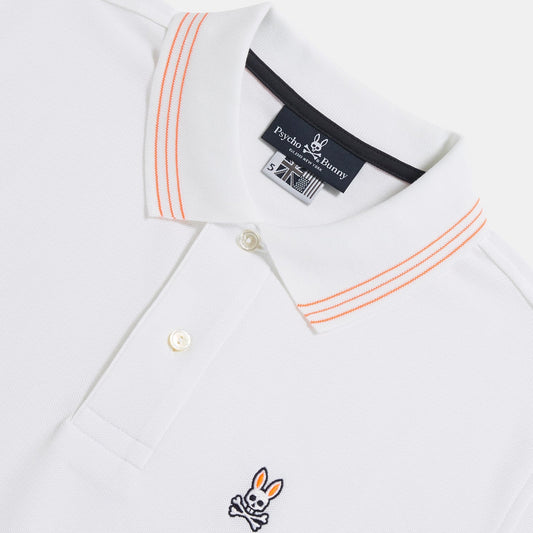 - Anthony - Neon Tipped Polo - White