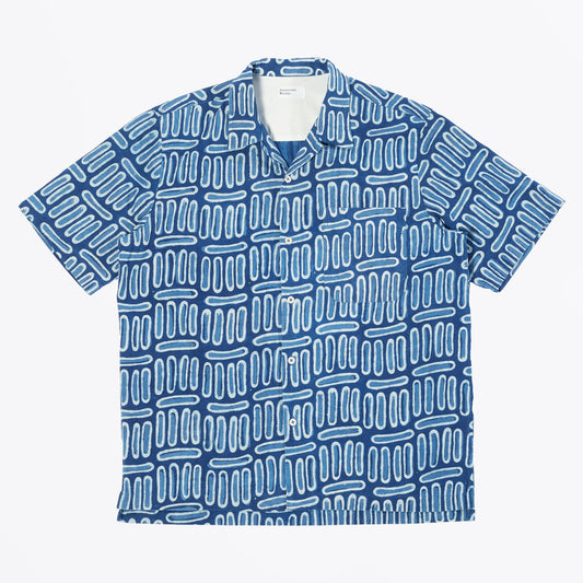 Hand Block Camp Shirt - Indigo