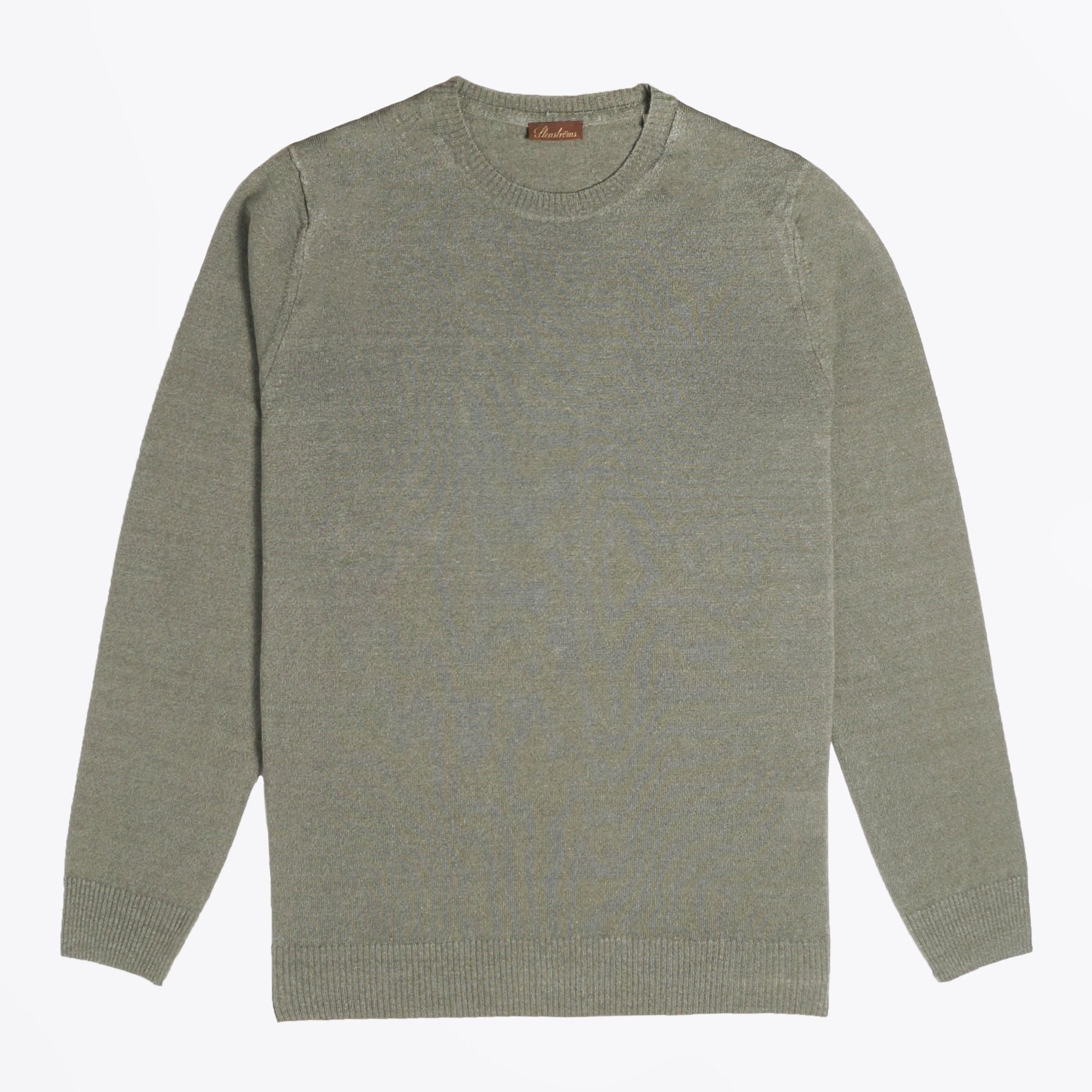 Stenstroms Merino Linen Blend Crew Neck Pullover - Green