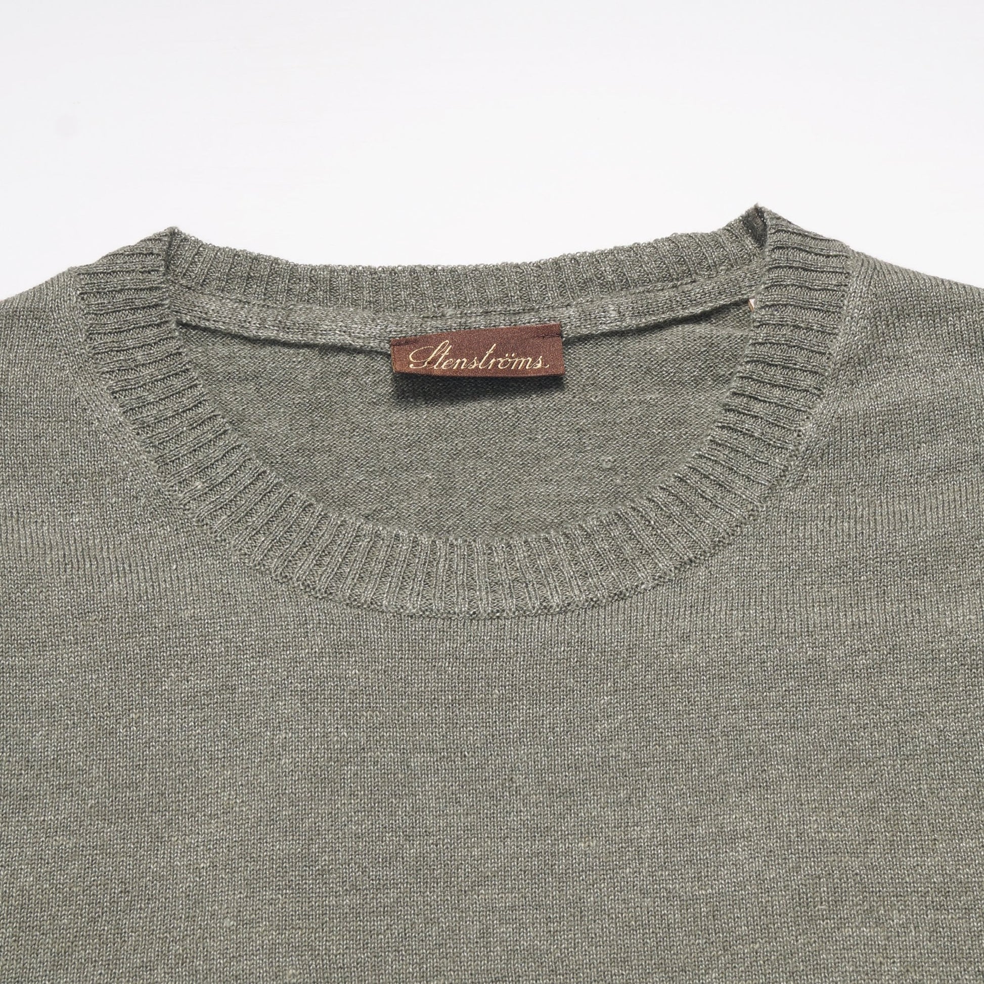 Stenstroms Merino Linen Blend Crew Neck Pullover - Green