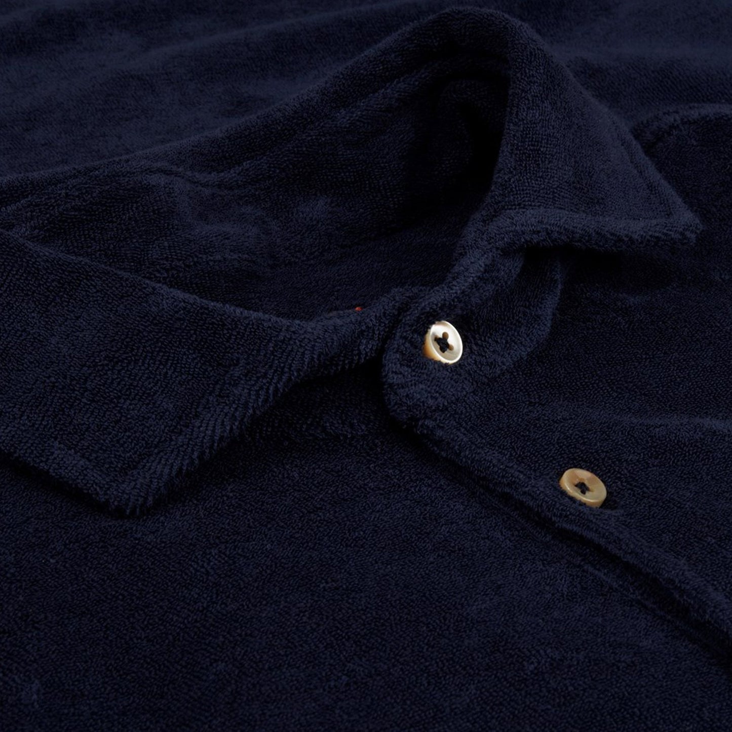- Towelling Polo Shirt - Navy