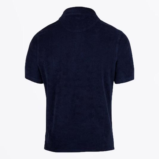 - Towelling Polo Shirt - Navy