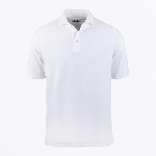 - Towelling Polo Shirt - White