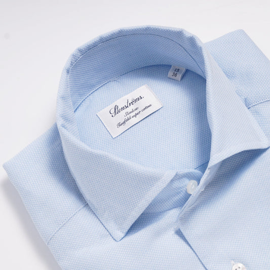 - Slimline Jacquard Shirt - Blue