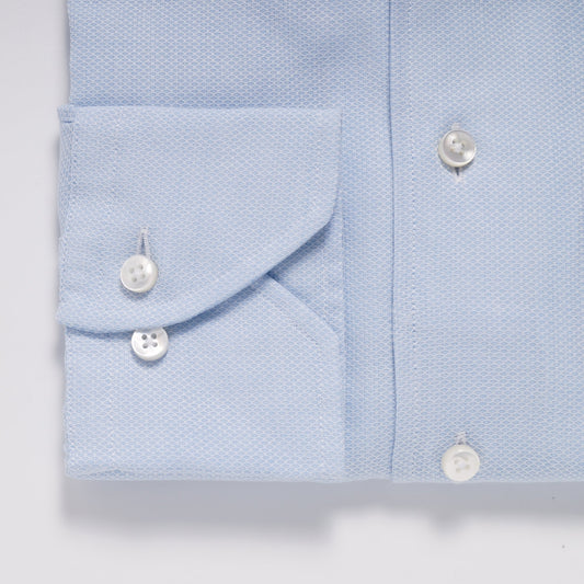 - Slimline Jacquard Shirt - Blue