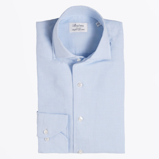 - Slimline Jacquard Shirt - Blue