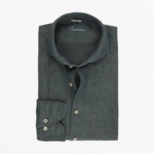 - Slimline Sport Linen Shirt - Green