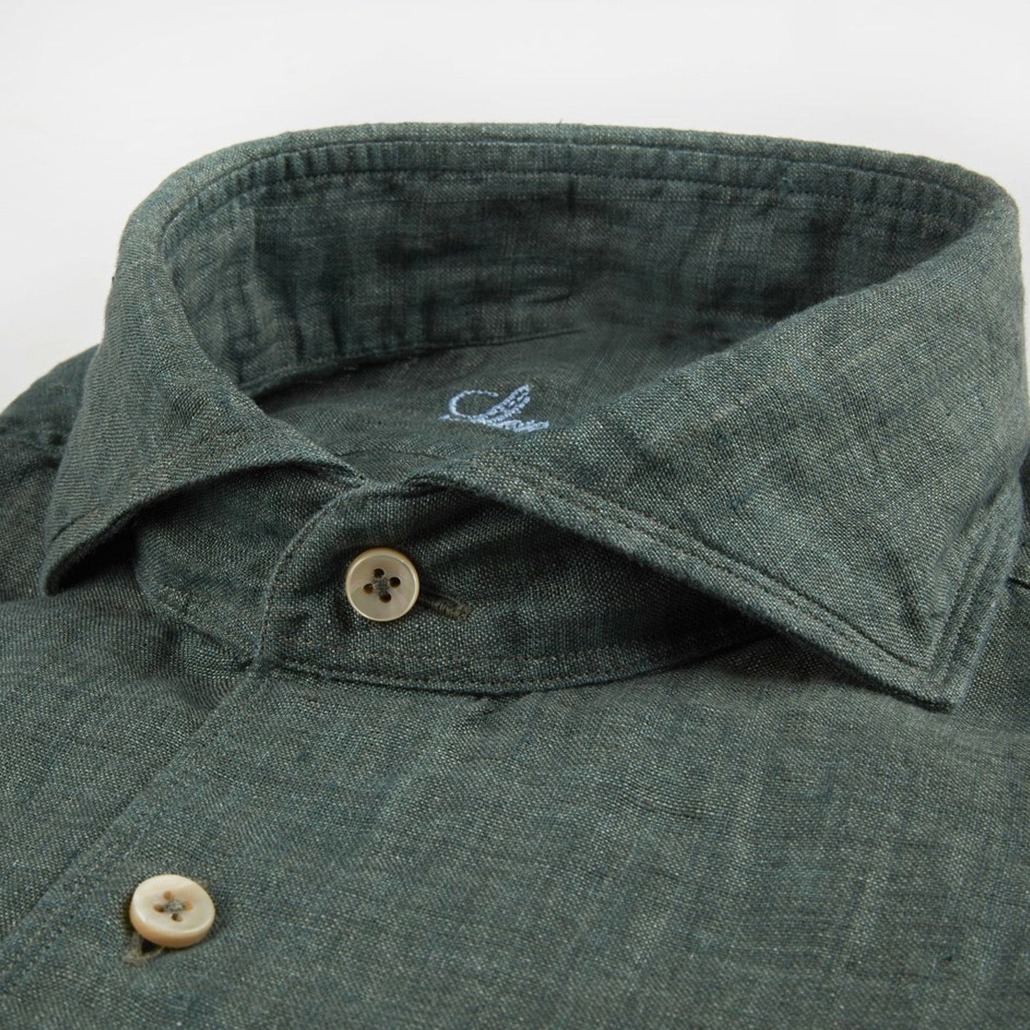 - Slimline Sport Linen Shirt - Green