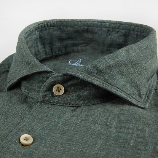 - Slimline Sport Linen Shirt - Green