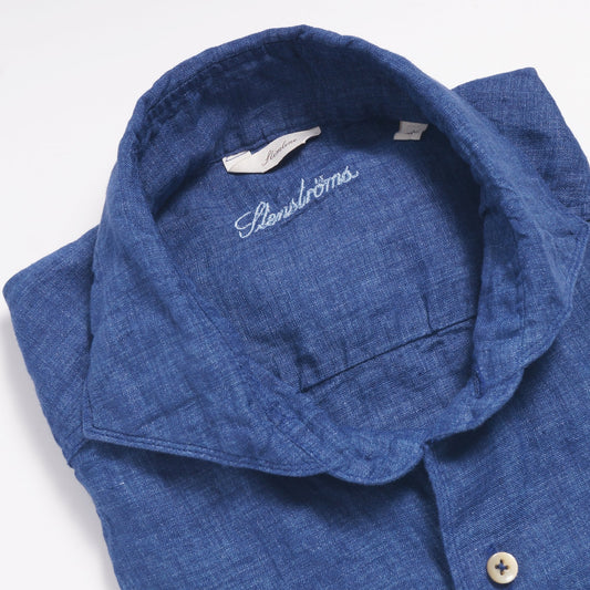 - Slimline Sport Linen Shirt - Navy