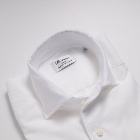 - Slimline Jacquard Shirt - White