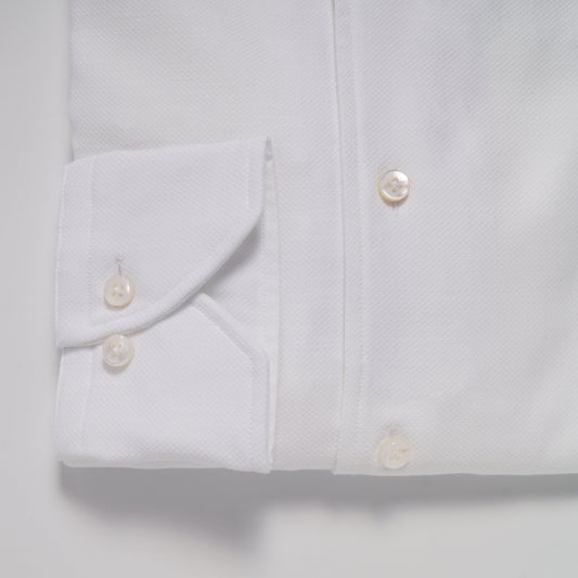 - Slimline Jacquard Shirt - White