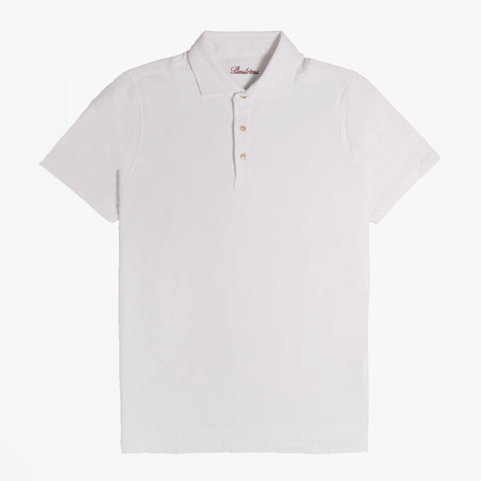 - Sporty Mesh Textured Polo Shirt - White