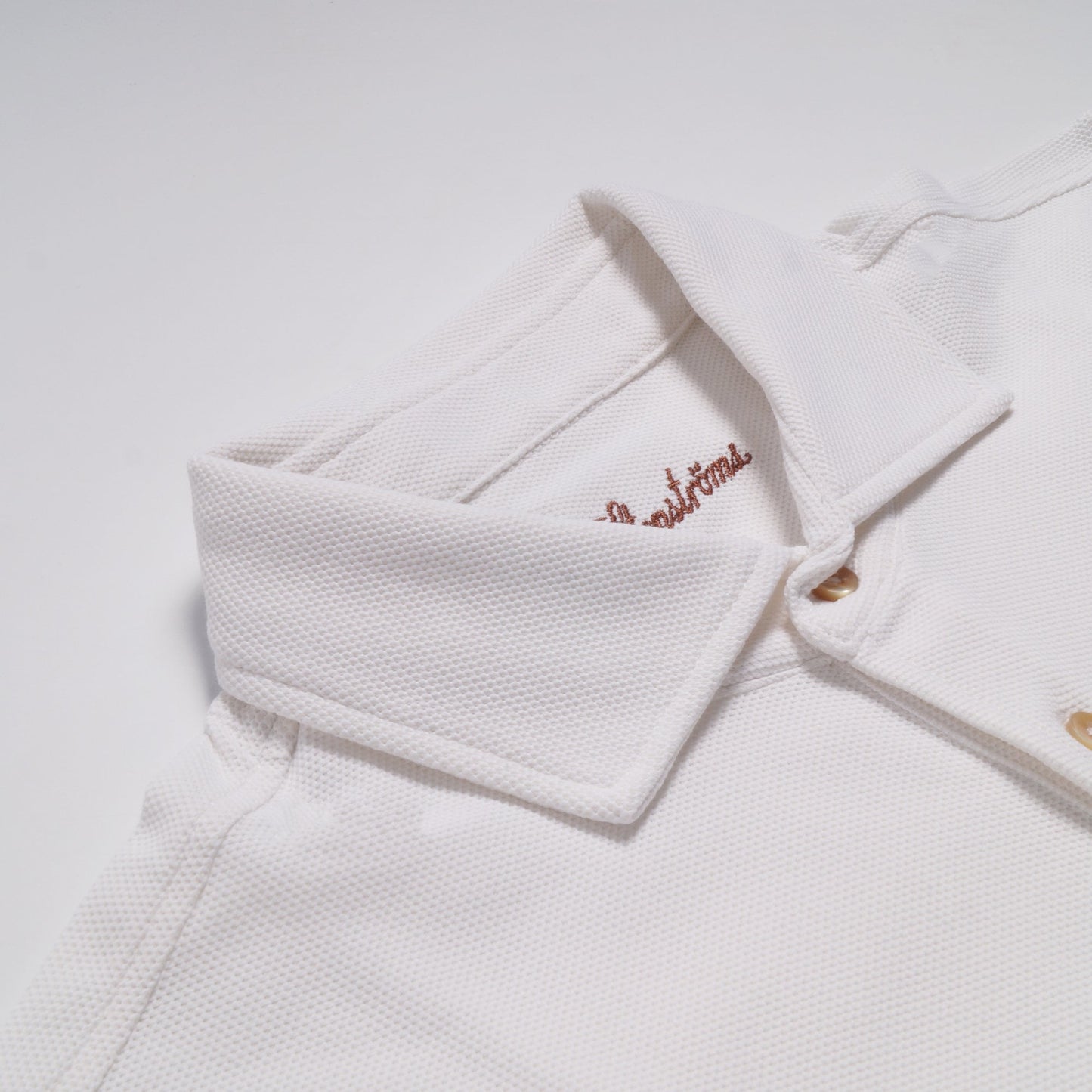 - Sporty Mesh Textured Polo Shirt - White