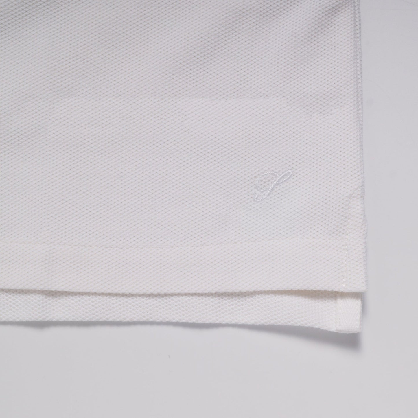 - Sporty Mesh Textured Polo Shirt - White