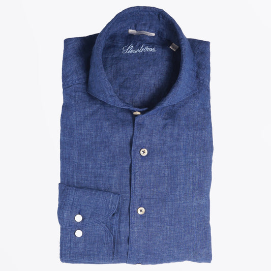 - Slimline Sport Linen Shirt - Navy
